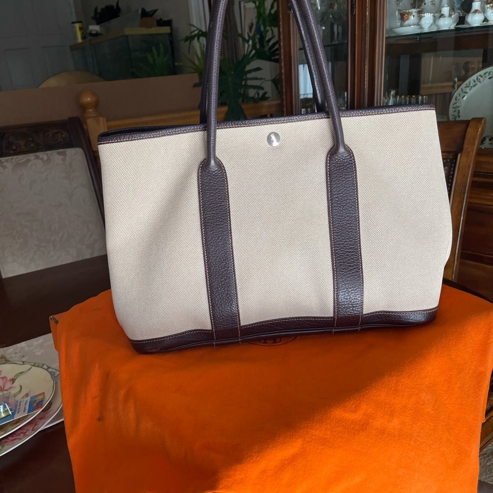 Authentic Hermes garden party tote bag